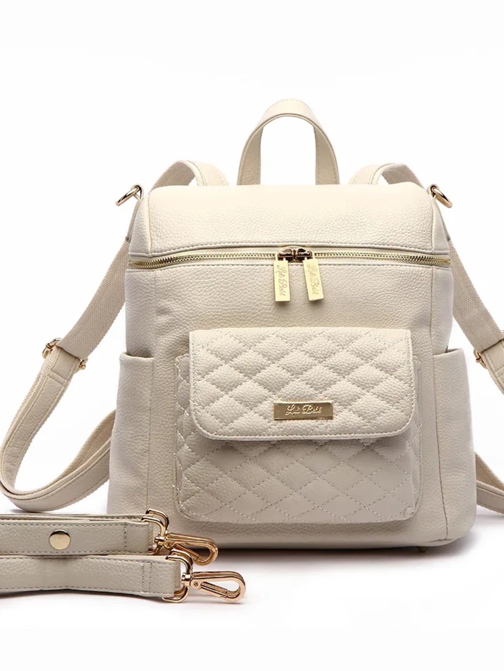 Luli Bebe Petit Monaco Diaper Bag- Pearl White - Picture 4 of 7